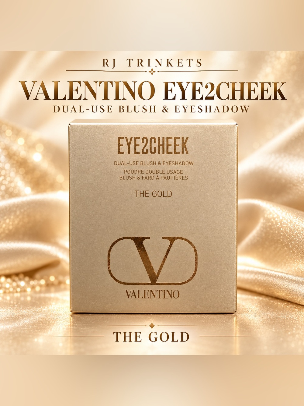 Valentino Eye2Cheek Dual-Use Blush & Eyeshadow — Gold
